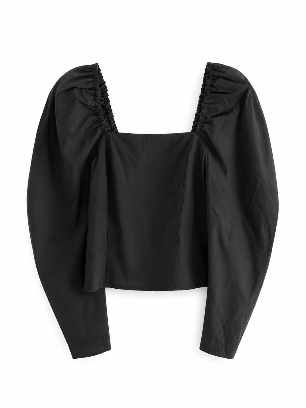 Levi’s Black Smocked Corset Top with Voluminous Sleeves - Size Medium